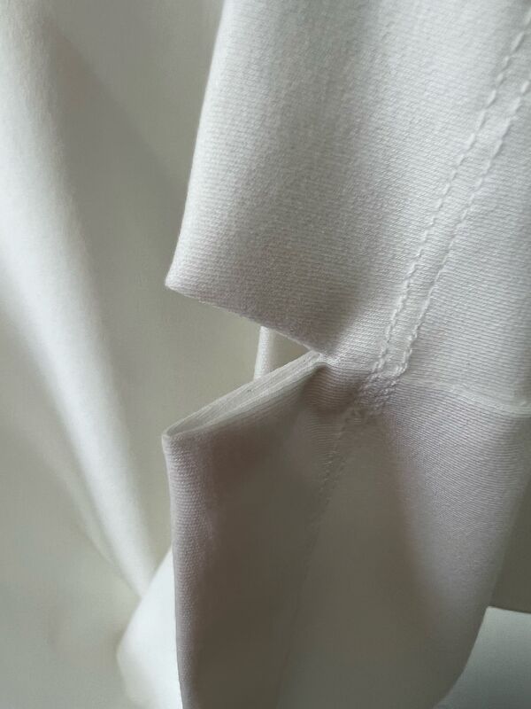 Heren Wit T-shirt, Flockprint Letters, Korte Mouwen Casual Top 100% Katoen Heren T-shirt