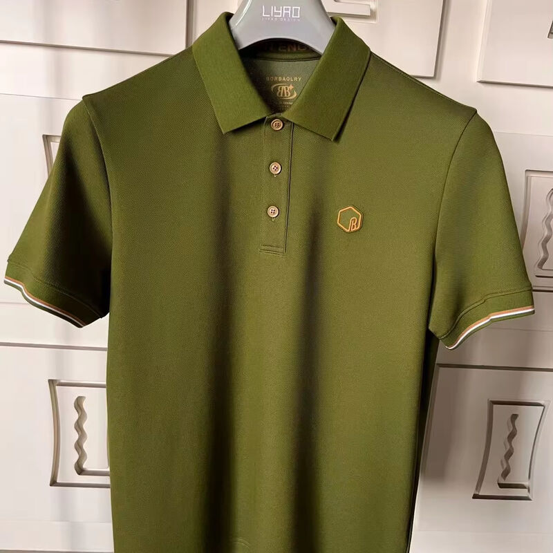 Premium Heren Poloshirts Klassieke Kraag Kleurrijk Assortiment Verfijnde Details Textuur Siliconen Logo Hoge Kwaliteit Heren Poloshirt