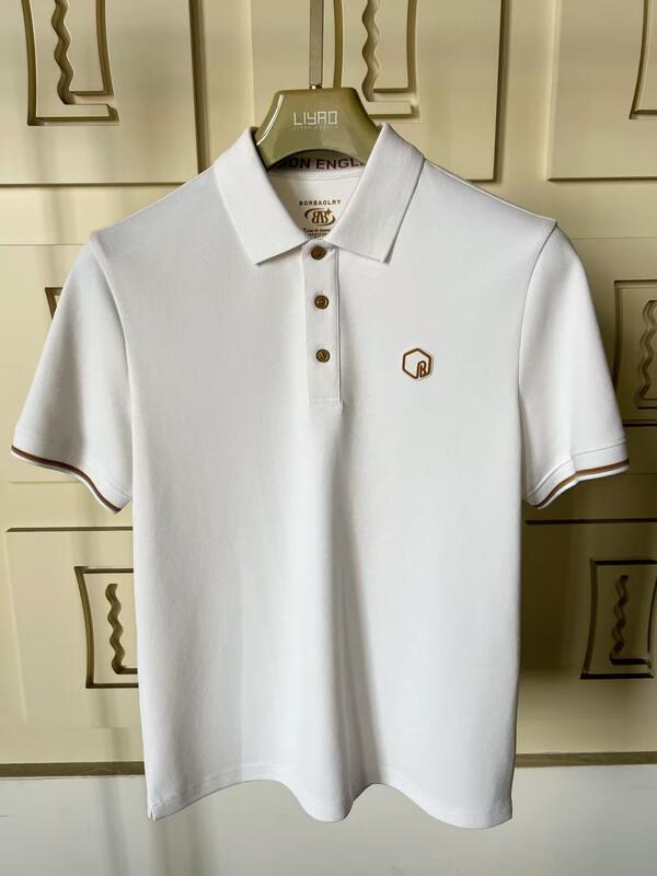 Premium Heren Poloshirts Klassieke Kraag Kleurrijk Assortiment Verfijnde Details Textuur Siliconen Logo Hoge Kwaliteit Heren Poloshirt