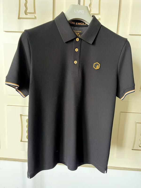 Premium Heren Poloshirts Klassieke Kraag Kleurrijk Assortiment Verfijnde Details Textuur Siliconen Logo Hoge Kwaliteit Heren Poloshirt