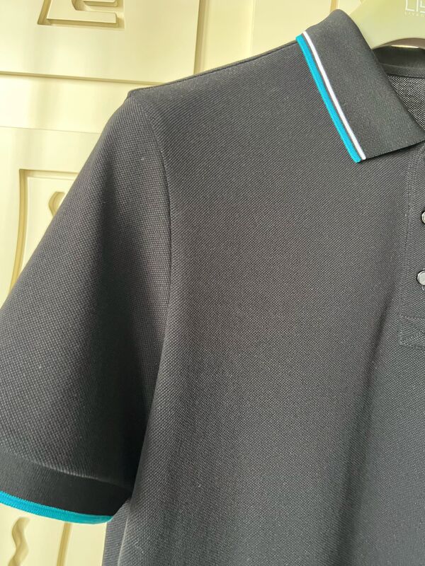 Heren polo shirts met contrast trim & textured design 100% katoen piqué hoogwaardige T-shirt fabriek mannen polo T-shirt