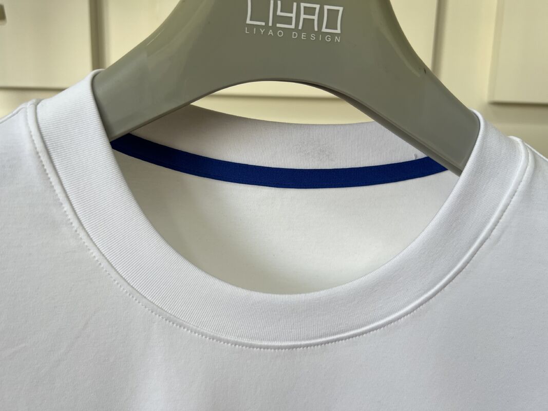 Crew Neck T-shirt met Borduurwerk | Luxe Ronde Hals T-shirt voor Heren met 3D Letter & Patroon Design, Jersey Fabrikant