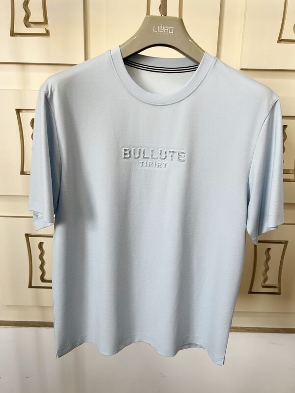 Luxe T-shirt met crew-hals Print Logo Design Adopteert Originele Stoffen Embossing Process Plus Heat - Transfer Vinyl Process OEM/ODM