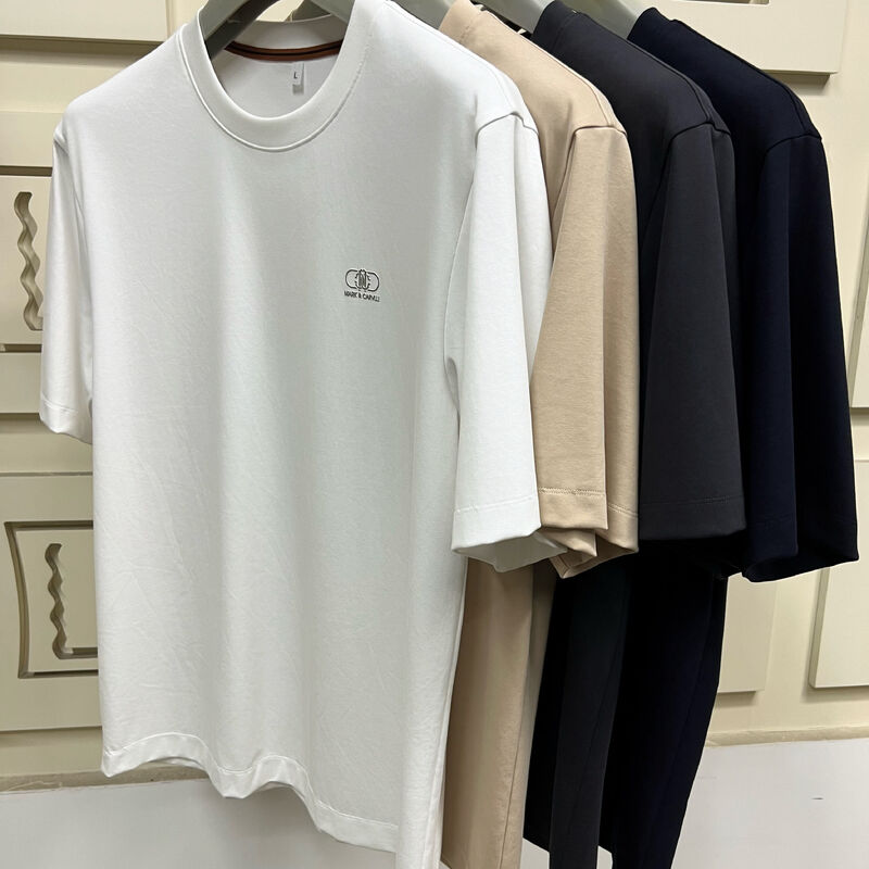 Minimalistische T-shirts met korte mouwen voor heren, effen basic T-shirts voor heren