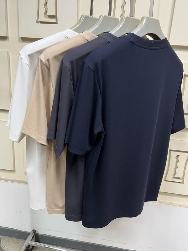 Minimalistische T-shirts met korte mouwen voor heren, effen basic T-shirts voor heren