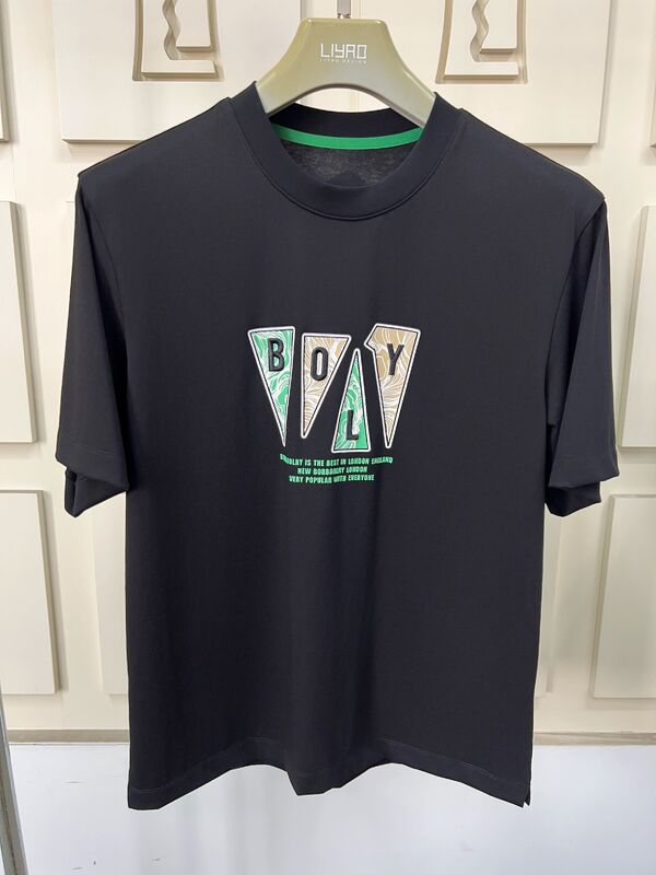 Heren T-shirts met ronde hals en korte mouwen, trendy grafische print en borduurwerk T-shirts, veelkleurige casual 100% katoenen T-shirts voor heren