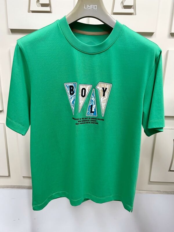 Heren T-shirts met ronde hals en korte mouwen, trendy grafische print en borduurwerk T-shirts, veelkleurige casual 100% katoenen T-shirts voor heren