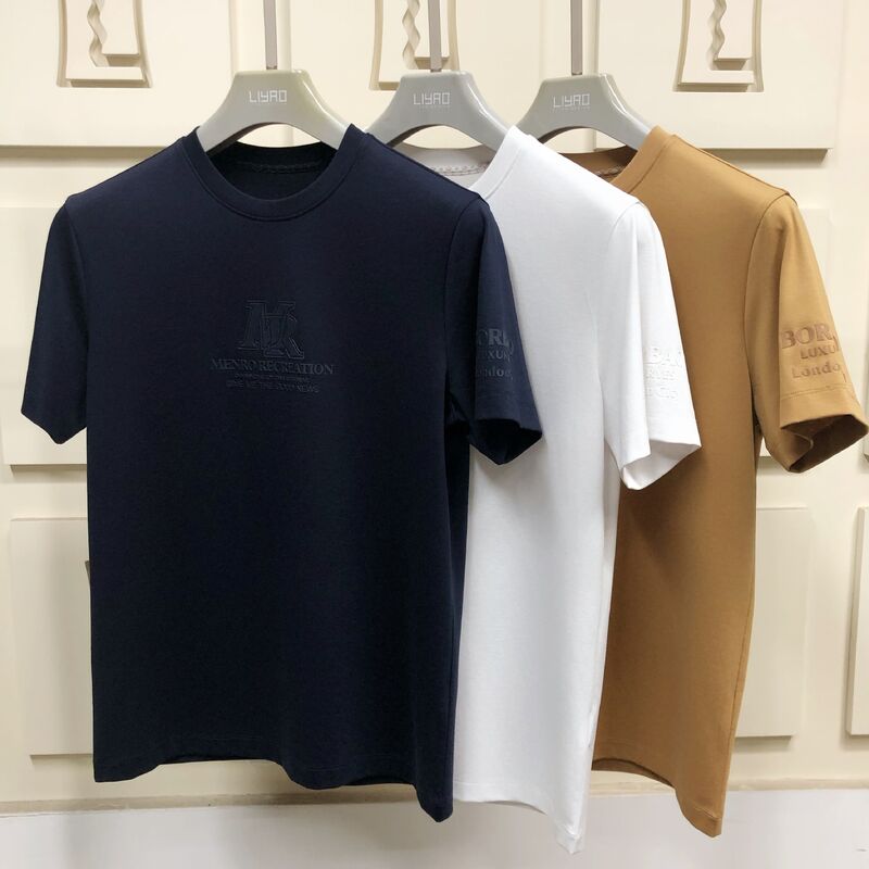 Premium T-shirts voor mannen van biologisch katoen - T-shirts met embossed logo, zacht ademend stof voor casual & business wear