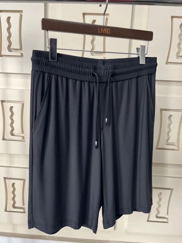 Hoge kwaliteit heren fitness hardloopshorts ademend sneldrogend materiaal knielengte zomer achterzak effen design