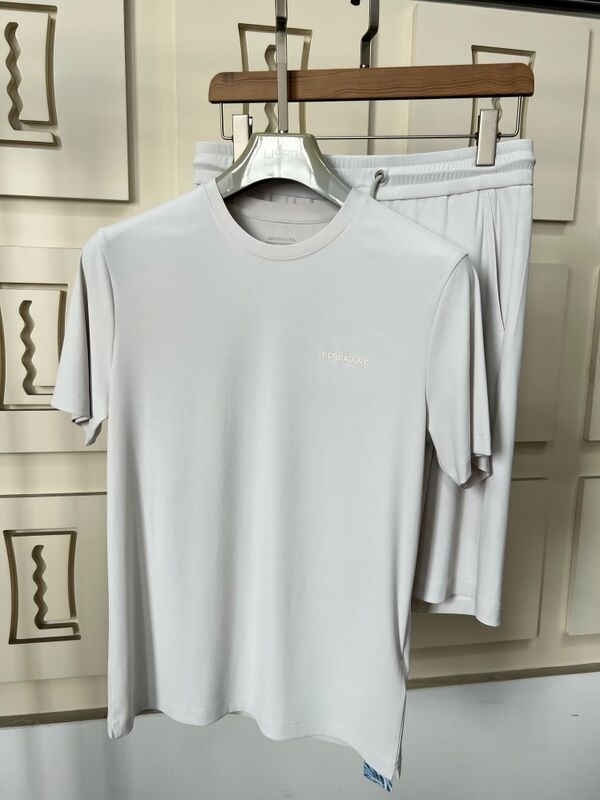 Warm verkrijgbaar zomerbroek voor mannen, ademend, solide, lichtgewicht, korte mouwen, polyester- en katoenen