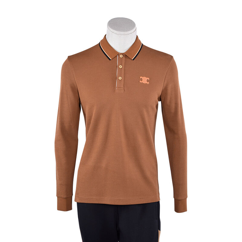 Warm verkopen Design Anti-Pilling Gewone kleur Nieuwe lange mouwen polo shirts Contrast kraag Design Custom Logo