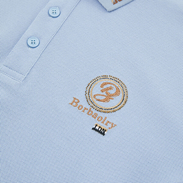 2026Hot Sale Katoenen Heren Poloshirt  Custom Kleur Blauw Wit T-shirt Borduurwerk en Print Polo