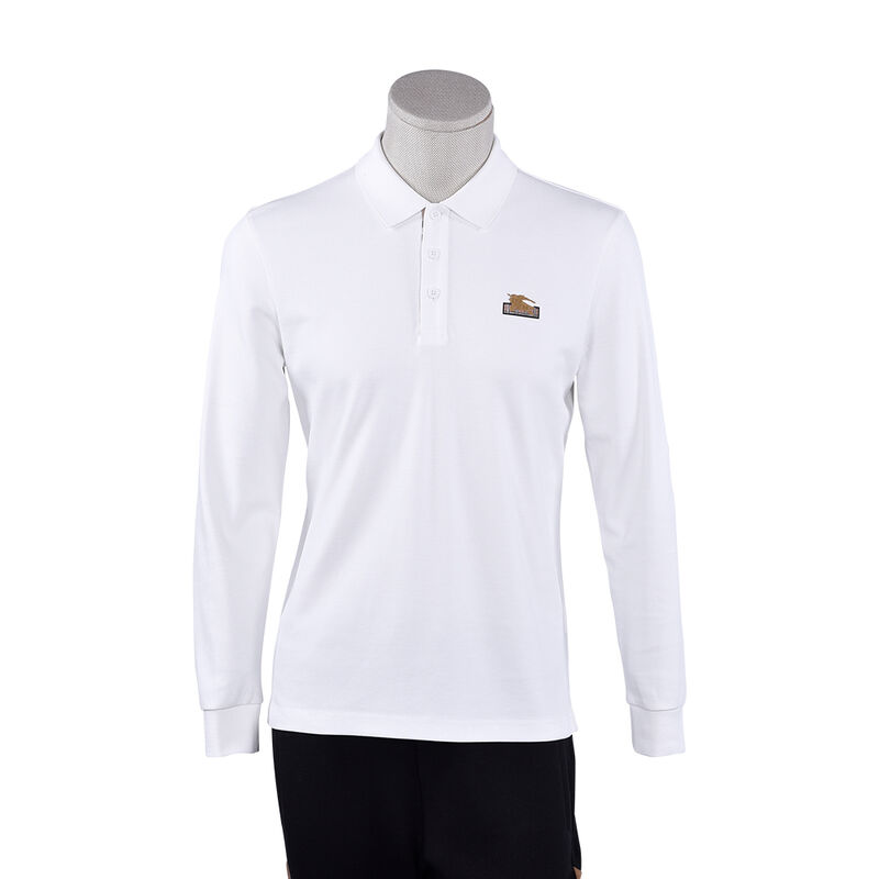100% Katoenen Luxe Polo Shirt met Lange Mouwen Wit Kreukvrij Heren Jongens T-shirts Polo Shirts Katoen Custom logo Effen Borduurwerk