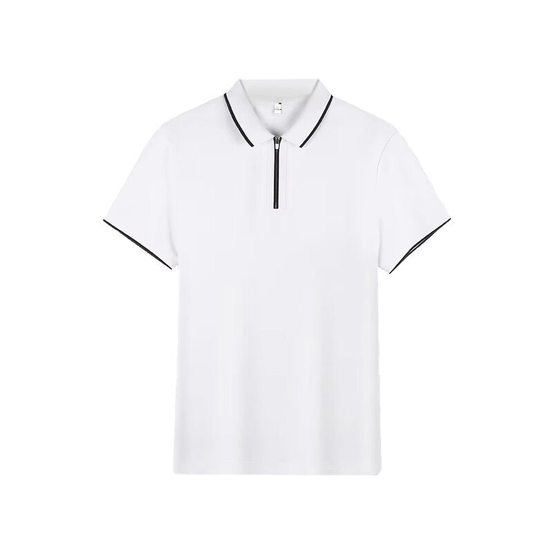 Mensen katoenen polo golf T-shirt Custom Low MOQ Half-Zip stijl korte mouw ademend gebreide stof karakterpatroon