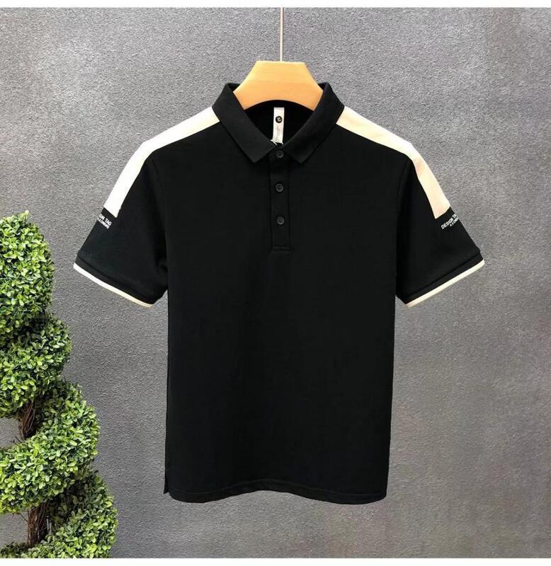 Nieuw Heren Poloshirt met Print, Heren Poloshirts zonder opdruk, Geborduurde Basic Poloshirts met Korte Mouwen voor Casual Gebruik