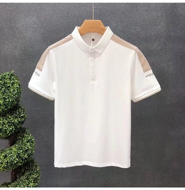 Nieuw Heren Poloshirt met Print, Heren Poloshirts zonder opdruk, Geborduurde Basic Poloshirts met Korte Mouwen voor Casual Gebruik