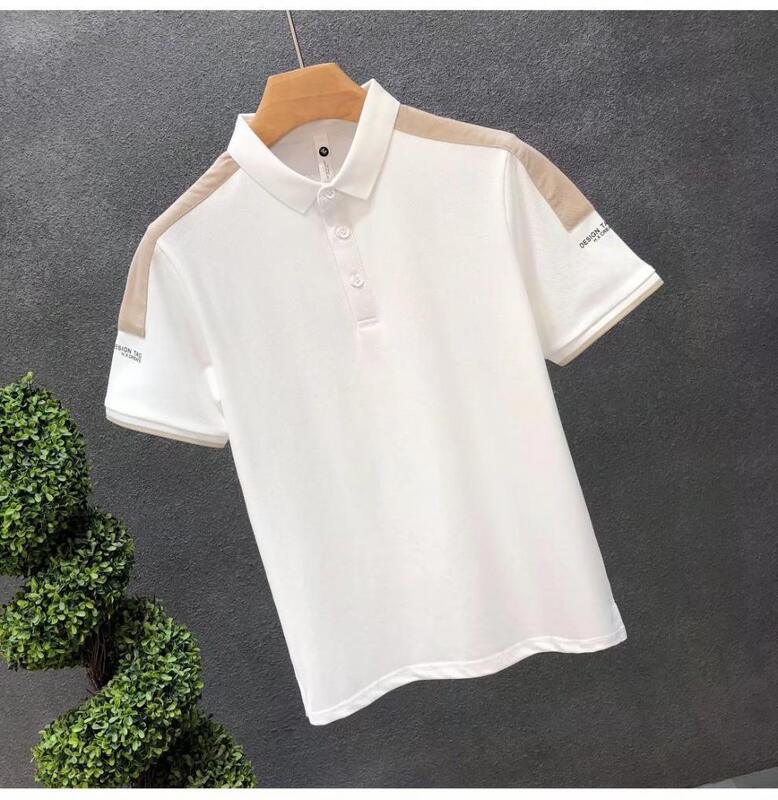 Nieuw Heren Poloshirt met Print, Heren Poloshirts zonder opdruk, Geborduurde Basic Poloshirts met Korte Mouwen voor Casual Gebruik