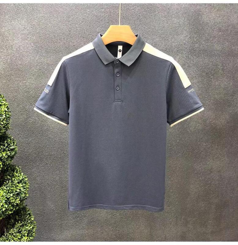 Nieuw Heren Poloshirt met Print, Heren Poloshirts zonder opdruk, Geborduurde Basic Poloshirts met Korte Mouwen voor Casual Gebruik