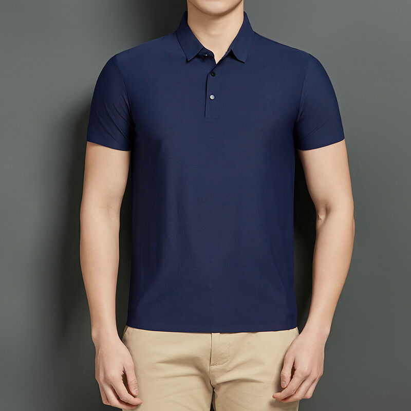 Zomer Nieuwe Heren Koreaanse Stijl Ice Silk Turn-Down Kraag Korte Mouw Polo Shirt Trendy Koppel Internet Beroemdheid Dezelfde Stijl