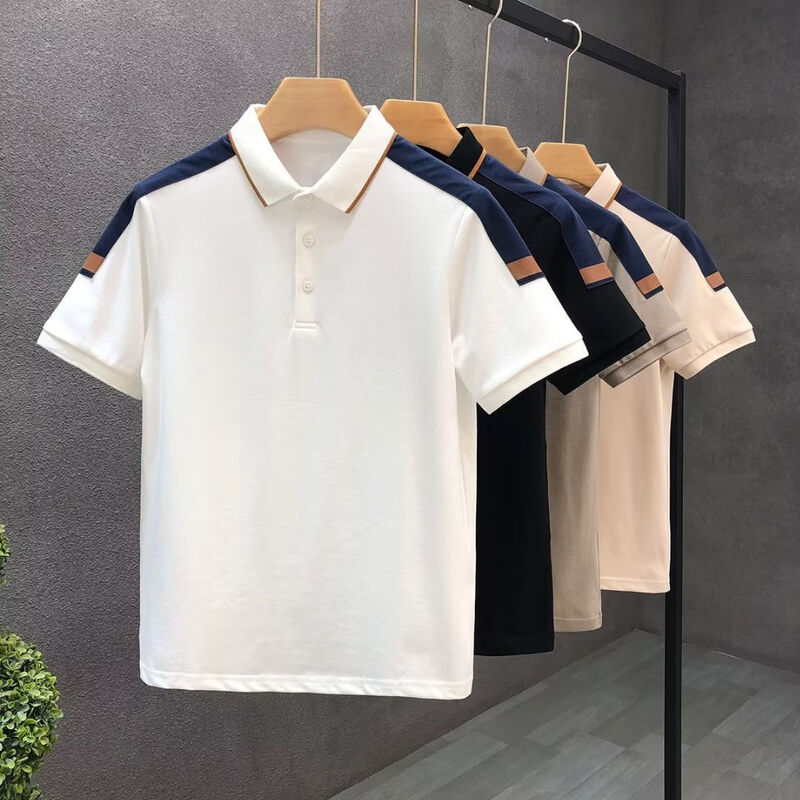 Custom Colorblock Lapels Mensen T-shirt Persoonlijke groep Geborduurde Mensen Solid Color Polo Logo Custom Polo Shirts