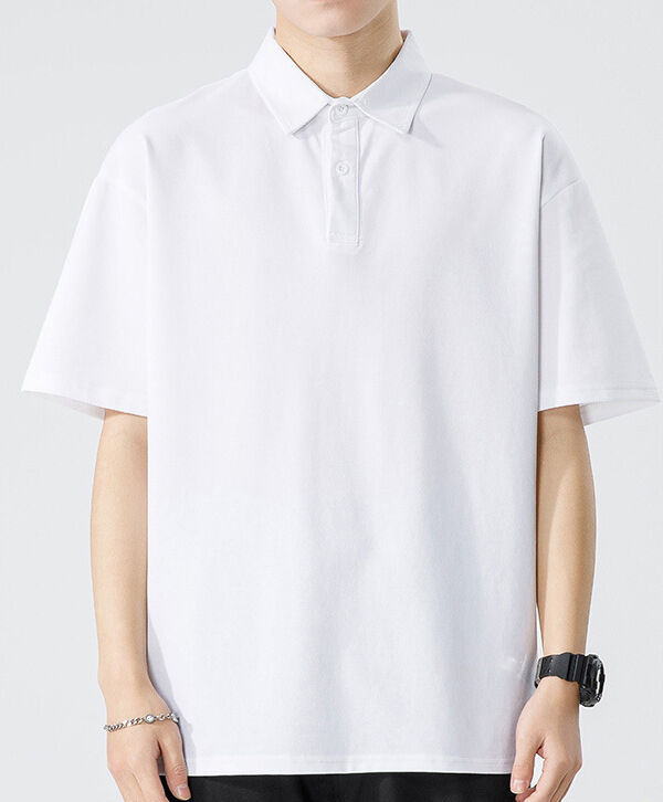 Mensen Hong Kong stijl zomer zwaargewicht antimicrobiële koel gevoel solide kleur eenvoudig polo shirt kort