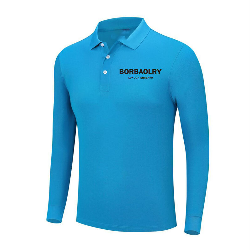 Custom polo shirts lange mouwen geprinte logo borduurwerk polo t shirt katoen blanco mannen polo shirts lange mouwen