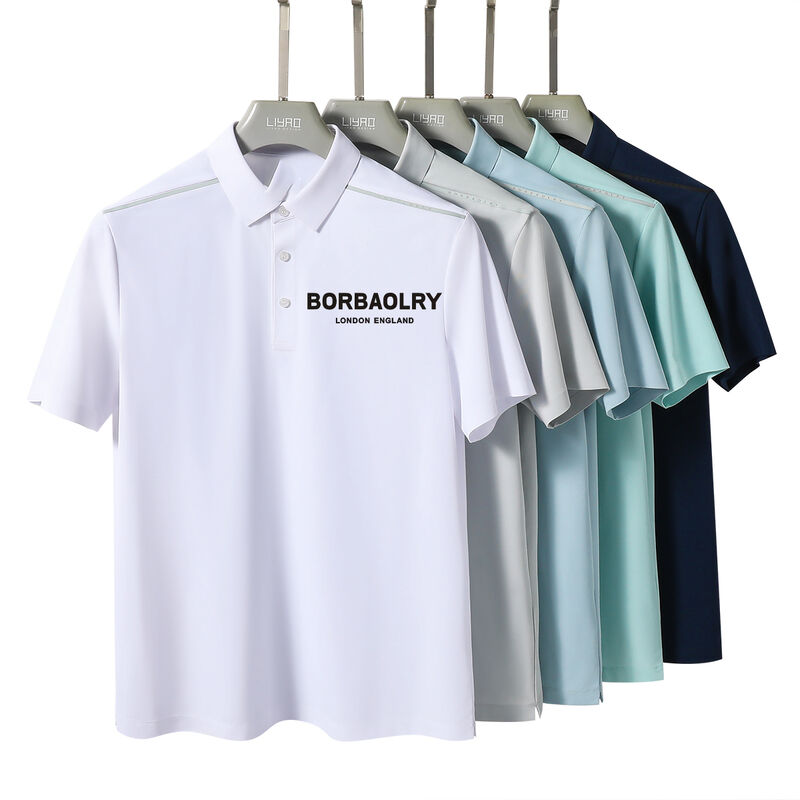 Zomer Kortsleeft Business Polo Shirt Mensen T-shirt Dunne lapel Halve mouw Business Casual Trend