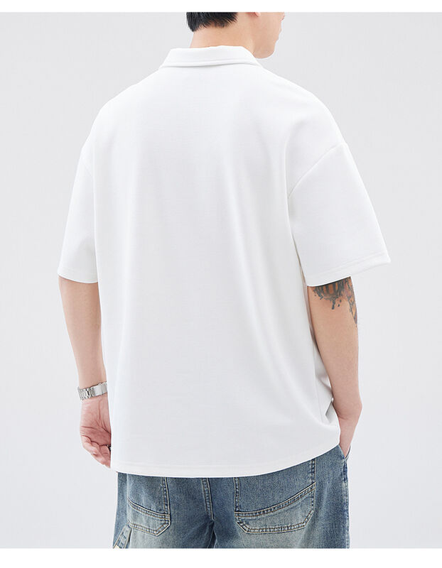 Nieuw kwartkleurige lapel kortmouw polo shirt mannen T-shirt met gemakkelijk geborduurd alfabet