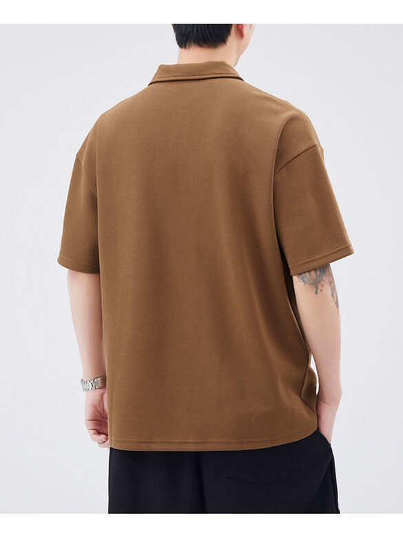 Nieuw kwartkleurige lapel kortmouw polo shirt mannen T-shirt met gemakkelijk geborduurd alfabet