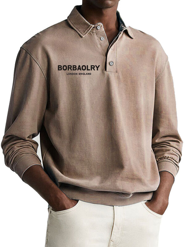 Hoogwaardig katoen Custom Logo Solid gebreide Casual Polo Shirt Wholesale Quick Dry Sports Men Long Sleeve Polo Shirts