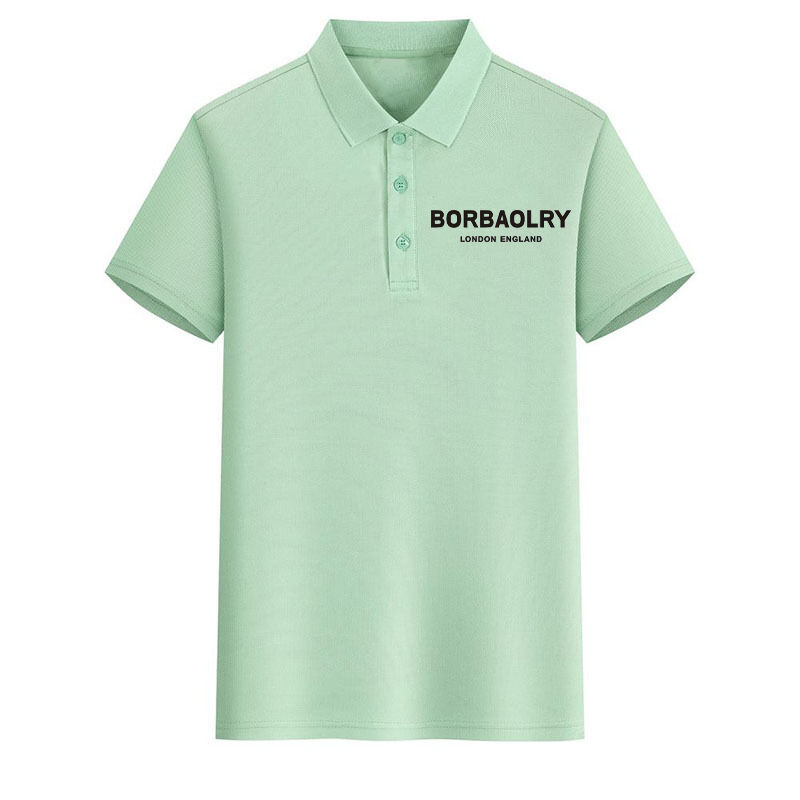 Casual heren polo shirt met korte mouwen, populaire effen print, T-shirt met opdruk, custom logo, effen geverfd, anti-pilling