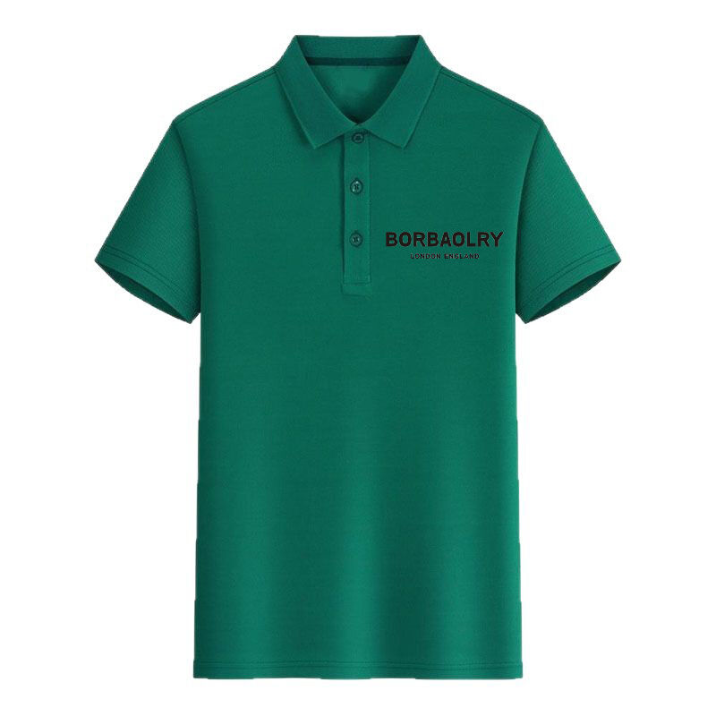 Casual heren polo shirt met korte mouwen, populaire effen print, T-shirt met opdruk, custom logo, effen geverfd, anti-pilling
