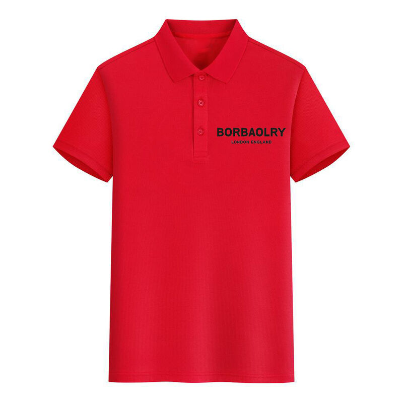 Casual heren polo shirt met korte mouwen, populaire effen print, T-shirt met opdruk, custom logo, effen geverfd, anti-pilling